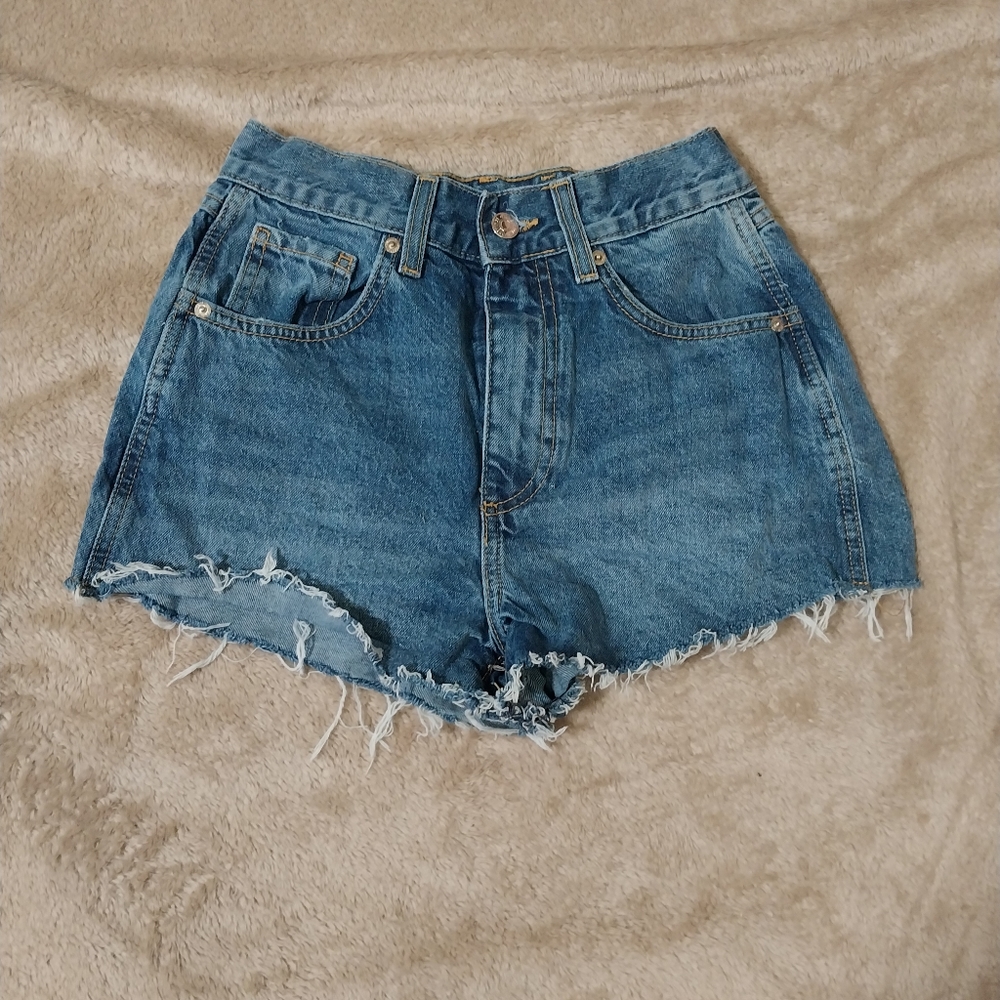 Forever 21 Ultra High Rise Jean Shortie Shorts Size 25